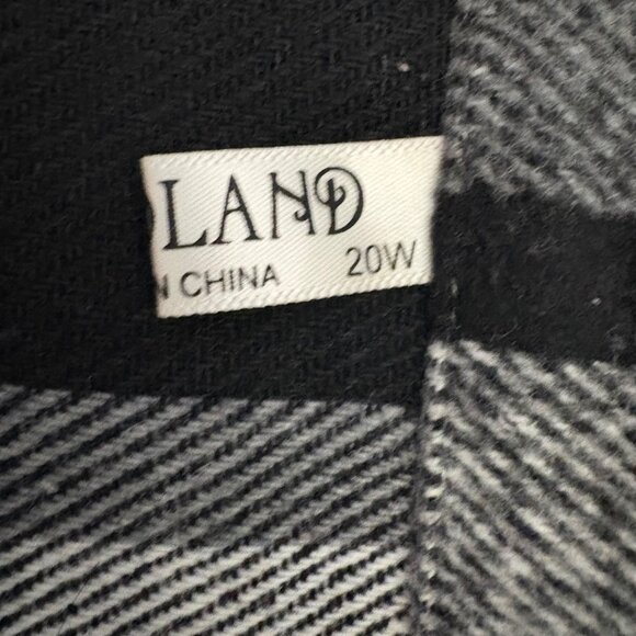 Womens Black & White Plaid Button-Up Shacket W/ Long Sleeves & Pockets Size 20W - Picture 5 of 12